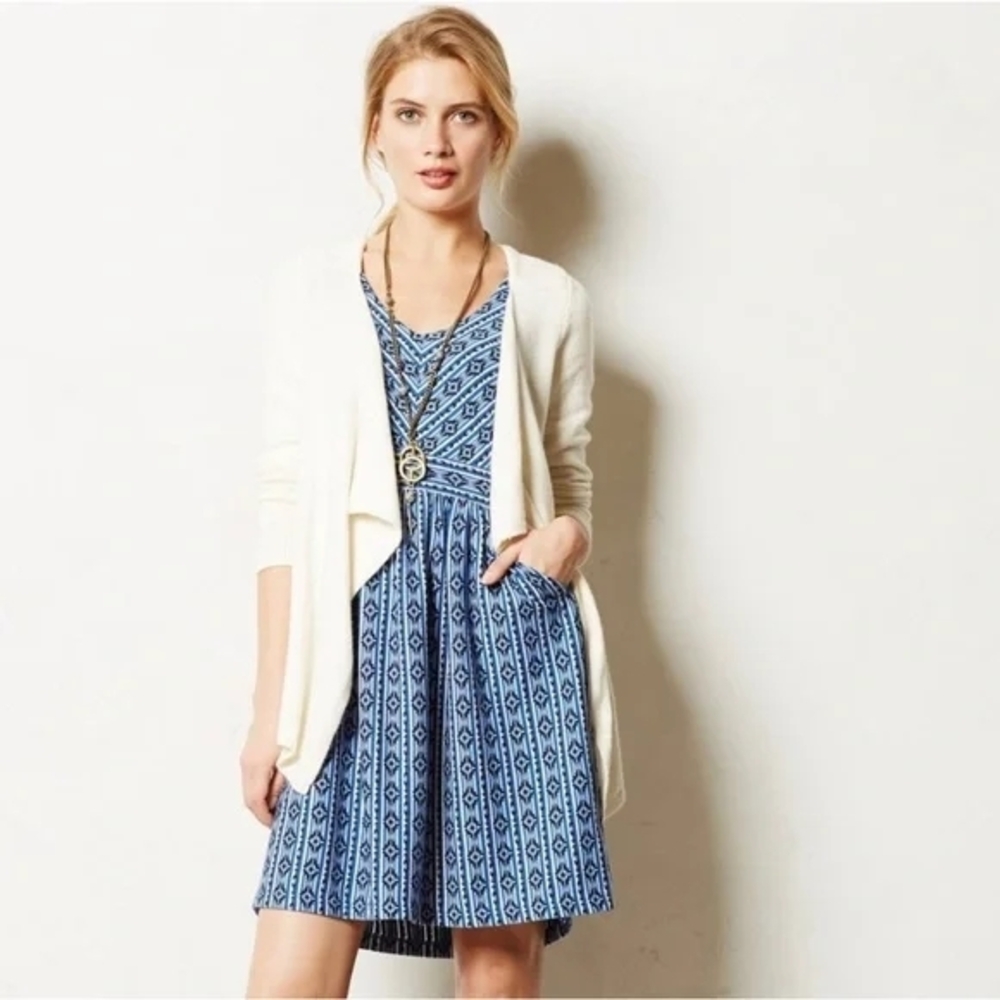 Maeve Blue and Black Geometric Dress